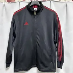 90s アディダス adidas 日本製　刺繍ロゴ　トラックジャケット　黒　L