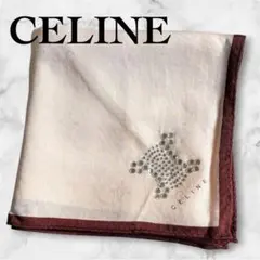 CELINE セリーヌ 大判ハンカチ ラインストーン マカダム柄