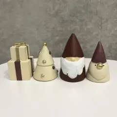 クリスマスオブジェ4つセット　アースカラー