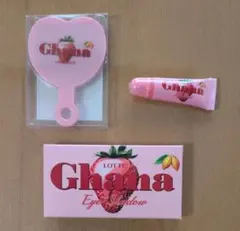 ガーナ　アイシャドウパレット他　ピンク　3点セット