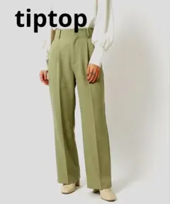 tiptop スラックス パンツ　センタープレスセミフレアスラックス