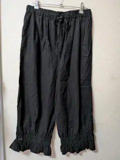 ☆サマンサモスモス☆SA刺繍　裾フリルパンツ　ブラック