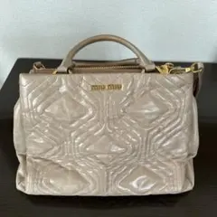 極美品☆ miumiu 2way アーカイブ メッシュ ハンドバッグ リボン 