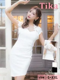 Tika ティカ キャバドレス Lサイズ 白 ホワイト
