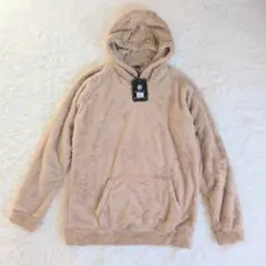 新品・箱入　パーカー ボアフリース 防寒 暖かい もこもこ XL ライトブラウン