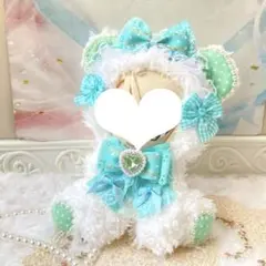 ぬい服 10~12cm おすわり ねこ ピンク×ミントグリーン - メルカリ
