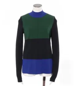 UN3D. カラーブロックタートルニットトップ