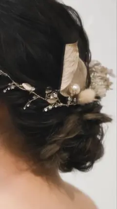 ドライフラワー ヘッドアクセ 結婚式 ブライダル