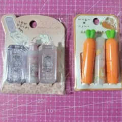えんぴつキャップ 2点セット もぐにゃん パロディミックスにんじんガラケー風のサムネイル