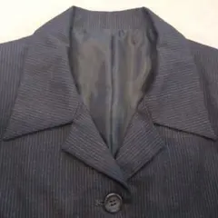 ページボーイ ダークグレー ストライプ ウールテーラードジャケット 4ボタン M