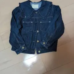 デニムジャケット フリル付き襟　１３０センチ