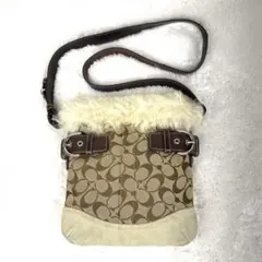 COACH コーチ 8K55 ファー シグネチャー ショルダーバッグ Y2K