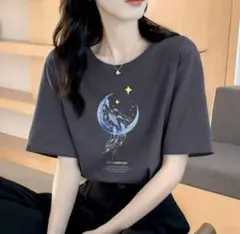 新品未使用 ムーン イルカ スター 月 星 ドルフィン Tシャツ Lサイズ