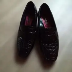BONJOURNET クロコダイル風ローファー 黒