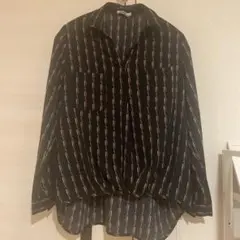 Ciaopanic 黒と赤のストライプ長袖シャツ