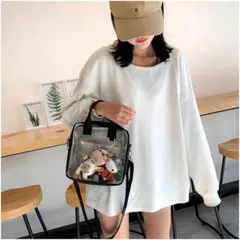3WAY クリアバッグ 痛バッグ ショルダー ポーチ ショルダーバッグ 黒