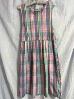 vintage チェック柄キャミワンピース