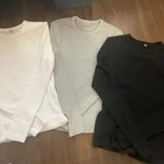 ユニクロ　リブ長袖tシャツ XS 3枚セット