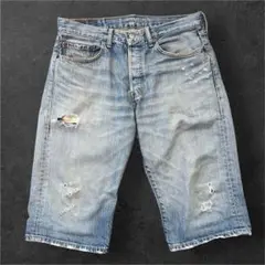 LEVI’S リーバイス 501 デニム ハーフパンツ W32 L15 ダメージ