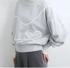 【洗える】ハート＆リボンコード刺繍スウェット／ビス（VIS）　スウェット　ハート