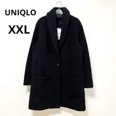 【タグ付き未使用】ユニクロ テディフリースコート XXL 黒