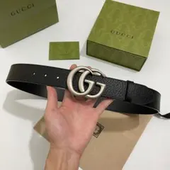 GUCCI ブラック ダブルGロゴ ベルト