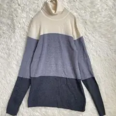 ドゥクラッセ DoCLASSE ウールタートルネック ニット L グレーのサムネイル