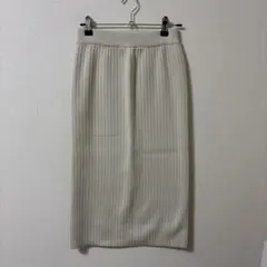 リブ編みクリーム色タイトスカート　DHOLIC