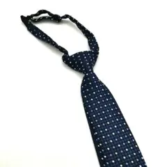 【キッズネクタイ】ネイビー系 ドット柄 簡単装着 フォーマル 調整可能
