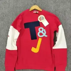 T&J ロゴ入り 赤 トレーナー