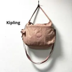Kipling ★ショルダーバッグ2way ピンク肩掛けA4可能チャーム付美品のサムネイル