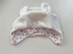 ベビー帽子 耳付き ホワイト 44-50 ミキハウス