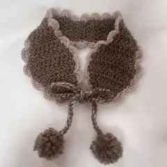 ハンドメイド かぎ編み イヤーマフ 耳あて 茶色