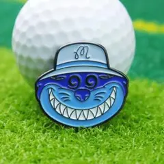 ゴルフマーカー 青い笑顔のキャラクター