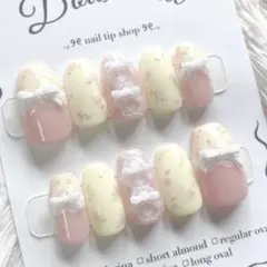 【サイズオーダー】量産型　フレンチガーリー　韓国ネイル　花柄　ピンク　レース