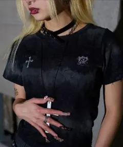 sedacleグリッターダメージリブTシャツ　Mのサムネイル