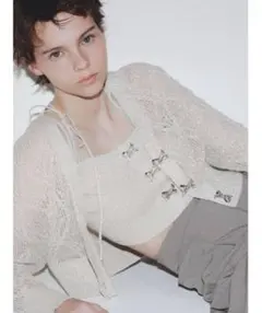 こ*こ様 【美品】snidel リボンビジューシアーカーディガン