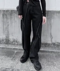 Figmets オーバーステッチデニムパンツ