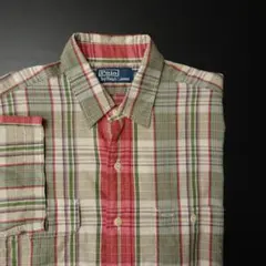 90s- Ralph Lauren ラルフローレン 半袖シャツ チェック ワーク