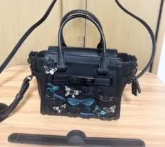 COACH　希少　コーチ　ハンドバッグ　スワッガー　バタフライ　レザー　黒 COACH 希少 コーチ ハンドバッグ スワッガー バタフライ レザー 黒