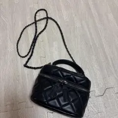 SHEIN バニティバッグ ブラック キルティング ショルダーバッグ