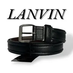 美品　LANVIN　メンズベルト　030　ブラックレザー