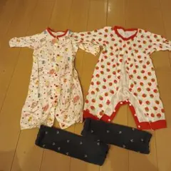 ロンパース・カバーオール2着とレッグウォーマーセット