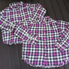 UNIQLO チェック柄長袖シャツ 130cm 2枚セット
