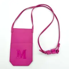 Max Mara スマホショルダー 斜め掛け レザー シボ革 Mロゴ ロゴ刻印 