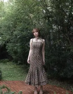 andmary/Amelia check long dress | Mercari