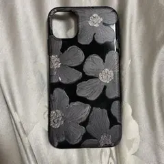 iPhone11ケース　花柄ソフトケース 黒　花柄 iPhone11ケース