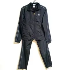 【美品】adidas ブラック ジャージ上下セット　冬用　レディースSサイズ