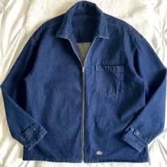 美品✨ ディッキーズ デニム カバーオール インディゴ染め 濃紺 ボックス