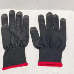 ゲーム手袋 手指ゲーム 手袋 通気 制汗 タッチ 1セット入り 黒 赤